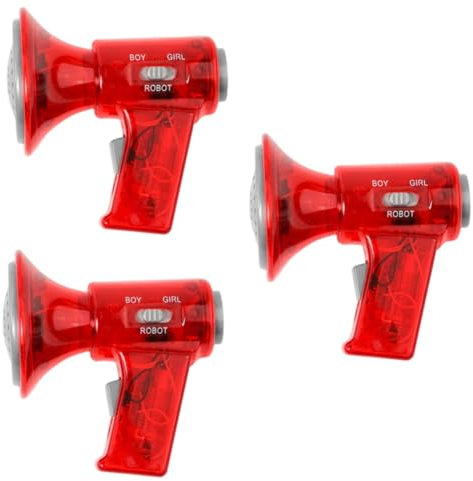 Vaguelly 3 Pièces changeur Multi-Voix Mini Haut-Parleur Micro changeur de Voix Haut-Parleur Portable Les Jouets d'enfants Jouet mégaphone pour Enfants Jouet de Changement de Voix Rouge