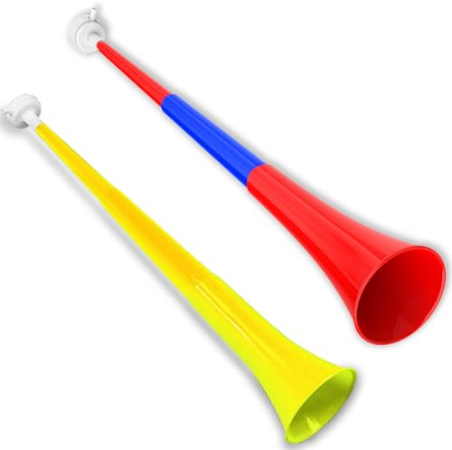 Collapsible Stadium Horn 24 Inch Vuvuzela Plastic Trumpet Horn Blow Horn Noisemakers Loud Sound Soccer Horn Cheer Horn for Sporting Events Graduation Games School Party Supplies Favors Accessories