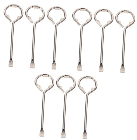 Amosfun 9 Piezas abridor de cubos de pintura llavero opener llave de lata de pintura llave de cubo pintar abrelatas abridor de botes insignia de apertura abridor de tapa planchar Silver