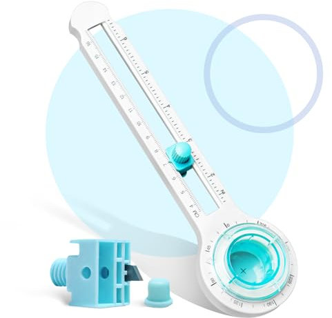 Coupe-papier circulaire portable rotatif - Diamètre : 8 à 32 cm - Coupe-papier circulaire réglable - Avec une lame de rechange pour l'art et l'artisanat