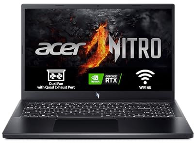 Acer Nitro V 15 ANV15-51-92U9, Ordenador Portátil Gaming 15.6 Full HD 165Hz (Intel Core i9-13900H, 32GB RAM, 1024 GB SSD, NVIDIA GeForce RTX 4060, Sin Sistema Operativo) Negro, Teclado QWERTY Español