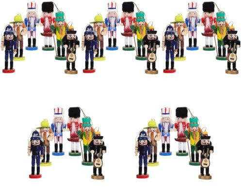 Gatuida 30piezas Decoración Navideña De Figuras De Soldados De Madera Tipo Nutcracker Adornos para Escritorio y