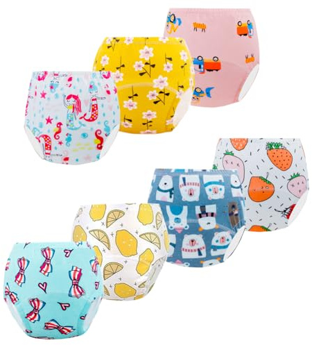 Potträningsbyxor för barn från (2–3 år, 7 stycken, färg: flerfärgad, storlek S)