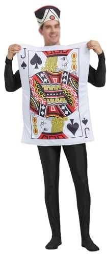 Zhongkaihua King of Hearts Card Costume for Erwachsene Pik-Königin Poker Karten Cosplay Outfits Karneval Halloween Party Fancy Dress Kostüme