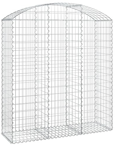 Panier de Gabion, Panier à Pierre Gabion Mur de Soutènement Clôture de Jardin arqué 150x50x160/180 cm Fer galvanisé