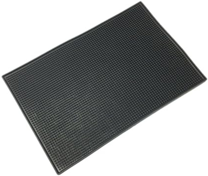 JECOMPRIS Tapis de Drainage pour Bar en Silicone Noir Antidérapant Rainures Profondes et Bac de Récupération, Cuisine et Bars, Facile à Laver