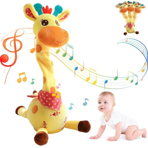 Generico Giraffa Musicale, Giraffa di Peluche Che Balla, Parla E Canta con 10 Melodie, Ripete ciò Che Dici, Ondeggia Interattiva, Giocattolo per Il Tempo a Pancia in Giù per Bambini dai 6 Ai 12 Mesi