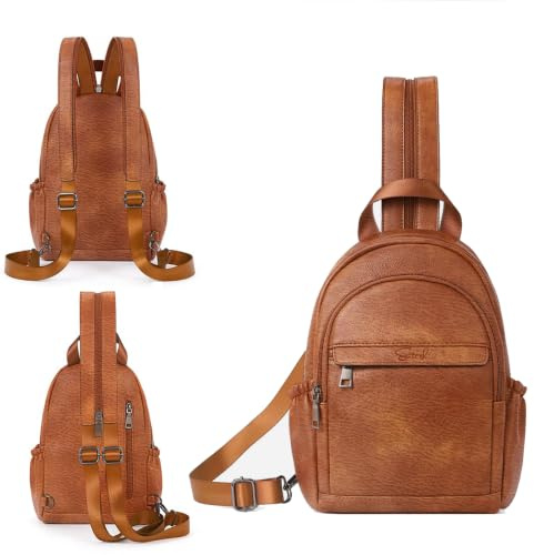 ECOTISH Women's Backpack, Anti Theft Rucksack, Travel Shoulder Bag, Small Sling Bag Casual Daypacks School Bag for Girls Ladies Mini Fashion Crossbody Bag for College Work