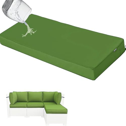 Outdoor Waterproof Bench Cushion for 2-3 Seats Removable Soft Garden Furniture Pad Padded Beer Bench Cover Swing Cushion (Green 150x50x5 cm)