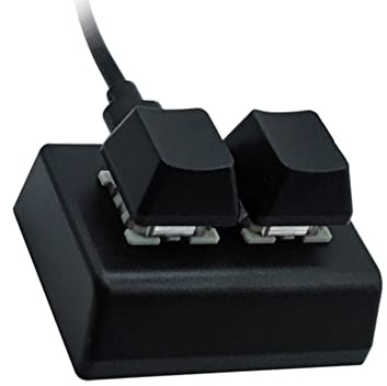 Qusedwey Teclado de ProgramacióN Macro de 2 Teclas RGB Mini Teclado Gaming Dibujo Interruptor Rojo Teclado Personalizado OSU Gaming Keypad,Negro