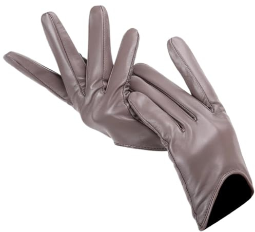 Guanti In Pelle Da Donna Guanti Da Donna, In Pelle, Sottili Al Tatto, Invernali Caldi(Beige,8)
