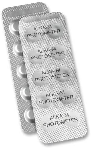 Alka-M Photometer Tabletten - Lovibond Tintometer - Reagenztabletten zur Analyse der Alkalität & Säurekapazität - Für elektronische Pooltester & Photometer - Made in Germany (100 Stück)