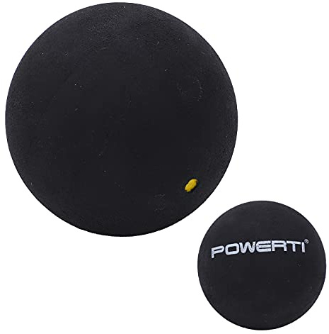 Dioche Balles de Squash en Caoutchouc à Point Unique S37 Mm pour Débutant – Balle de Squash Durable et Légère pour Débutants | Idéal pour l'entraînement et la Compétition (Point Jaune Unique)