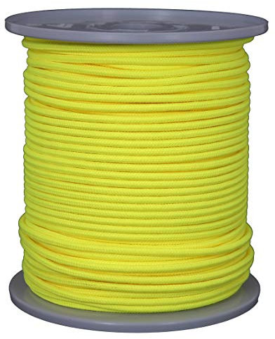 Flechtleine/Flechtschnur/Seil Zeltleine Absperrseil stark fluoreszierend Ø 3.5mm-100meter Fb. leuchtgelb (hochsichtbare Signalfarbe)