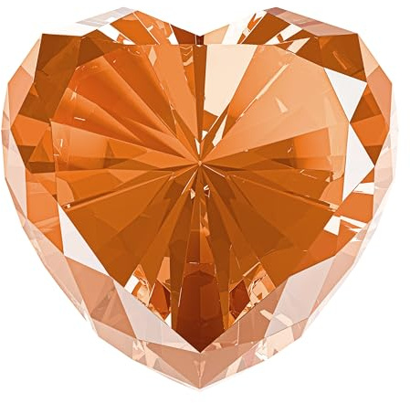 Papierbeschwerer aus bernsteinfarbenen Kristalldiamanten, Herzform, echte Kristall-Diamantglas-Edelsteine, Briefbeschwerer für Dekoration, 80 mm, große Diamanten, Heimbüro-Dekoration