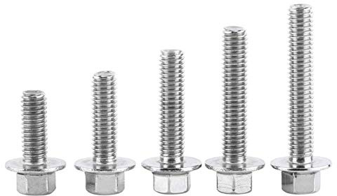 10 piezas M6 de acero inoxidable SS304 tornillos de brida hexagonal tapa arandela tornillos de cabeza sujetador tornillos de cabeza hexagonal tornillos hexagonales de brida(M6*30)