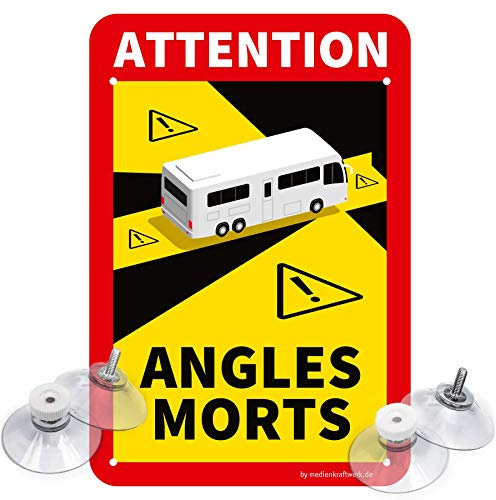 Toter Winkel - Angles Morts Wohnmobil - Schild inkl. Saugnäpfe - 17x25cm (3)