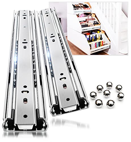 Heavy Duty Drawer Runners Slides Full Extension 300 350 400 450 500 550 650 700 800 850 900 950 400mm Ball Bearing Rails Track Guide Glides 56kg 1pair (Without Lock, 32 inch(800mm))