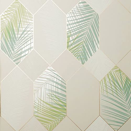 Fine Decor UK Miami 2021 Tropical GEO Naturel/vert