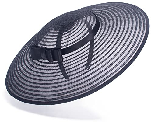 Lawliet A603 Fascinator für Damen, Netz, Hochzeit, Kirche, Rennen, Cocktail-Hut, Kopfbedeckung, Schwarz , Einheitsgröße