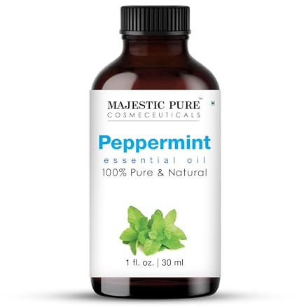 Majestic Pure Peppermint Essential Oil - 100% Pure Peppermint Oil for Aromatherapy, Massage & Topical Uses, Perfect for Diffuser & Essential Oil Diffuser - 1 Fl OZ