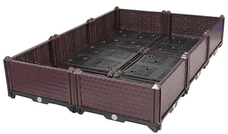 YSUEFIJO Hochbeet Kunststoff GroB, Gartenbeet Outdoor, Pflanzbeet Kunststoff, Pflanzkasten Hoch Innen, Blumenkasten mit Wasserspeicher, Perfekt für Garten/Terrasse/Balkon