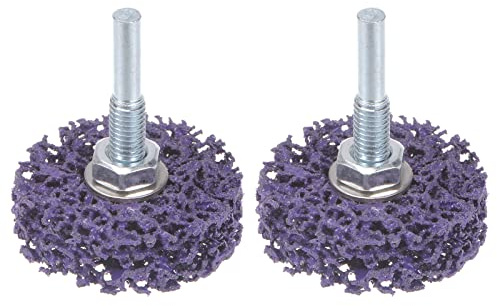 sourcing map 2pcs Paint Stripping Disc Drill Attachment 2 x 1/2 with 1/4 Shaft Strip Clean Discs for Rotary Tool Clean and Remove Paint Coating Rust, Purple