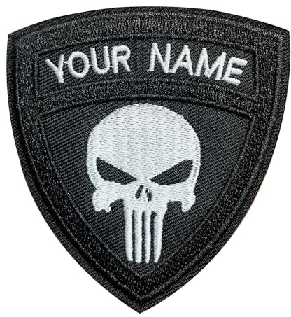 2 Stücke Namensschild bestickt mit eigenem Namen personalisiert für Rucksäcke Militär Patches Aufkleber Abzeichen Klettbänder (Patch -A)