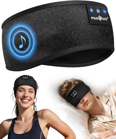 MUSICOZY Schlafkopfhörer Bluetooth, Schlaf Kopfhörer Seitenschläfer | Kabellos Sport Kopfhörer Stirnband 16+STD für Yoga/Training/Reisen/Schlaflosigkeit,Tech Gadgets für Männer/Frauen