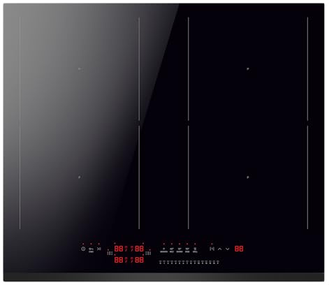 Amica Induktionskochfeld 59,2x52,2 cm 4 Kochzonen DirectTouch KMI 776 660 F | 14 Leistungsstufen, AutoBridge, Boosterfunktion, Hob'n Go, Stop'n'Go, Topferkennung, Kindersicherung