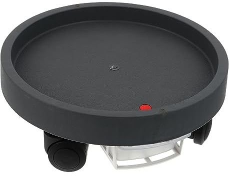 Portavasi con Ruote Universali per Vasi da Fiori Vassoio Circolare per Piante da Esterno E Supporto per Fioriera in Plastica Grigia con Cassetto Dimensioni 22.3Cm