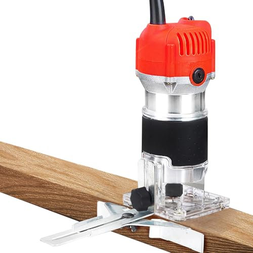 Uadme Rifilatore Fresatrice Verticale, Fresa Verticale per Legno, 220V 30000R / MIN Set di Strumenti per Router per Laminatore di Legno per Taglierina Manuale, Scala Chiaramente Visibile Regolabile