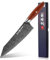Kitory Couteau de Chef Acier Damas 21cm, 73 couches Couteau de Cuisine Japonais Professionnel Forgé à la Main en Acier 10Cr15CoMoV, Ergonomique en Bois de Santal Rouge avec Coffret Cadeau