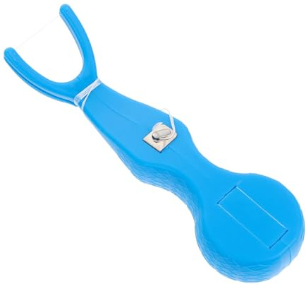 Porta Hilo Dental Reemplazable Azul Abs y Nylon Portátil | Cuidado Bucal en Casa y Viaje, Limpia Sarro, Herramienta Dental Práctica
