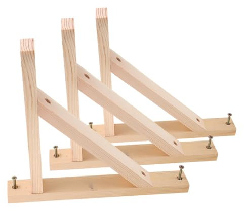 Angoily 3stücke Regalhalterung Aus Massivholz Wandregalträger Dreieckig Holzregalhalterung Für Wand Und Pendelleuchten Möbelhalterungen Dekorative Regalhalterungen Für Aufbewahrung Und Prä