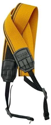 Kood Camera Strap with Split Rings, 950mm Length, 38mm Width, Adjustable Webbing Design (Yellow/Black)