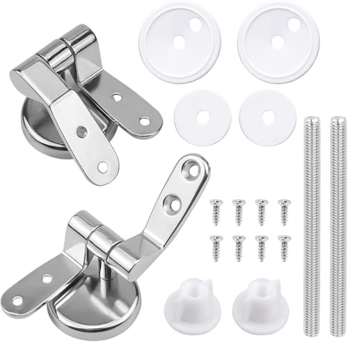 Rocard® | Cerniere di ricambio per sedile WC | Cerniere di ricambio per WC | Kit di riparazione fai da te per Wc | Con accessori e parti di riparazione per la maggior parte dei sedili WC (2 pezzi)