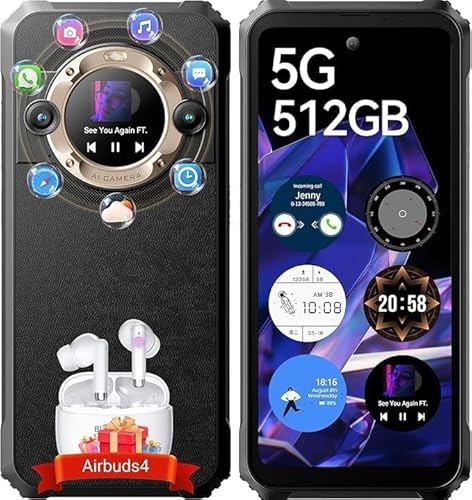 HBDBJRWB BL9000 PRO 5G Rugged Phone 6.78'' FHD 32GB RAM 512GB 50MP Camera 8800mAh Battery Android 14