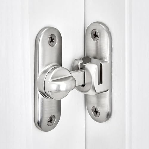 ShanBye Serratura per Porta,Chiavistello Scorrevole per Porta in Legno Serratura di Sicurezza con Catenaccio 90/180 Gradi in Acciaio Inox Chiusura per Porte Scorrevoli Finestre Cucine Giardino