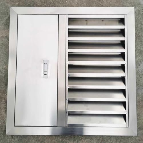 Porte d'accès en Acier Inoxydable à persiennes Fixes, Panneau d'accès Vertical Simple pour plomberie électrique, Mur/Baignoire, Cache-Trous muraux décoratifs (65 x 85 cm/26 x 33 po