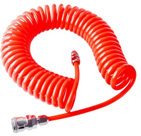 Gatuida Manguera De Resorte Para Compresor De Aire Alta Presión Con Conector Rápido, Tubo Pu Flexible De 8x5 Mm, Retráctil Resistente Para Herramientas Neumáticas, 6 Metros, Uso Industrial
