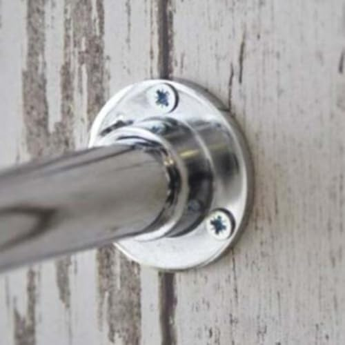 Eawfgtuw Soportes para barra de armario de acero inoxidable de 25 mm, soportes de brida para armario o armario, ropa colgante, paquete de 2