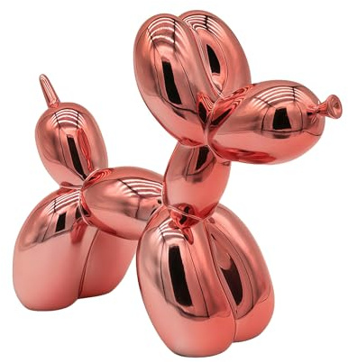 YOYUMI Cane Palloncino Scultura Scultura moderna di lusso per decorazione di soggiorno ingresso ufficio finestra rosso chiaro.