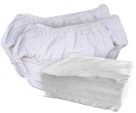 PimPam Factory Bragas Incontinencia Mujer Lavables - Talla 12 - Pack de 2 - Bragas Pañal Adultos Reutilizables - Bragas Antifugas + Pack 70 Paños/Compresas Desechables