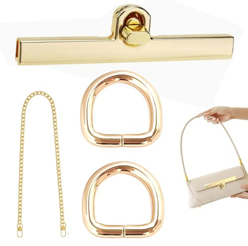 4er-Set Taschenbeschläge-Ersatz für Damen, elegant robust, einfach zu montieren, taschenkette, taschenkette gold