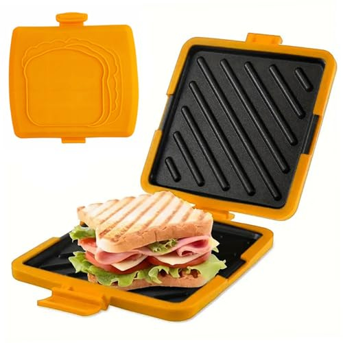 Cndiyald Microwave Sandwich Maker Food-Grade Silicone Non-Stick Press Dishwasher Safe for Home Office