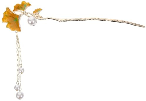 CIYODO Haarnadel aus Legierung mit Ginkgoblatt in Antikem Vintage Stil Lange Haarnadel für Frauen Eleganter Chinesischer Haarschmuck für Besondere Anlässe