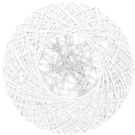MAGICLULU Pantalla de Lámpara de Decoración del Hogar, Pantalla de Lámpara Boho Redonda Esférica de Papel Blanco, Luz Suave, Estilo Natural Rústico, para Dormitorios y Comedores
