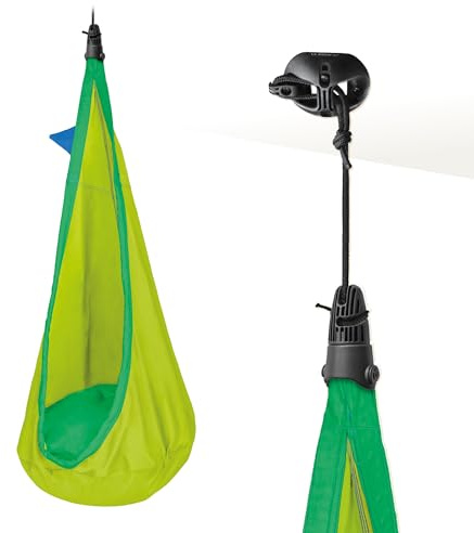 La Siesta® Joki Air Hanging Nest Sensory Swing for Kids - Weather-Resistant Outdoor Indoor Swing for Kids, Hammock Chair Pod Swing Ages 3-12 - Froggy
