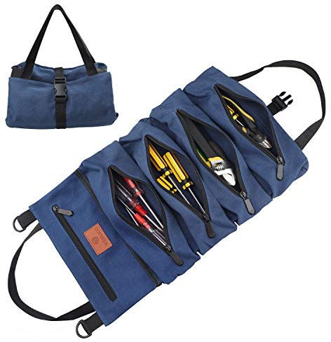 FIREDOG Werkzeugtasche zum Aufrollen, Mehrzweck-Werkzeugtasche, Blau